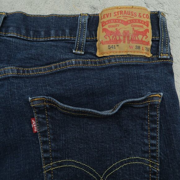 Levi's 541 Jeans Mens Size 38x30 (37x28 Actual) Blue Athletic Slightly Tapered - Picture 7 of 16